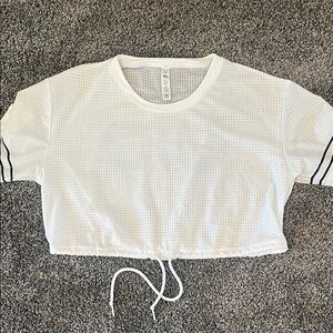 ALO Yoga White Perforated Crop Top